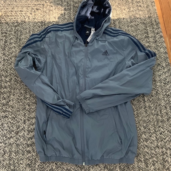 adidas navy rain jacket